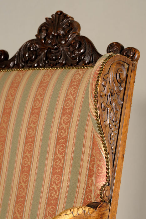 Antique Neo-Gothic Wingback Chair