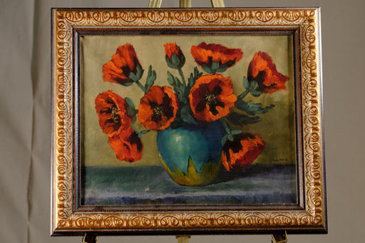 Antique Vase with Poppies