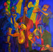 Antique The Jazz Band Painting 