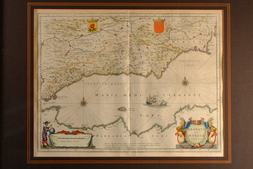 Framed Map of the Mediterranean Sea