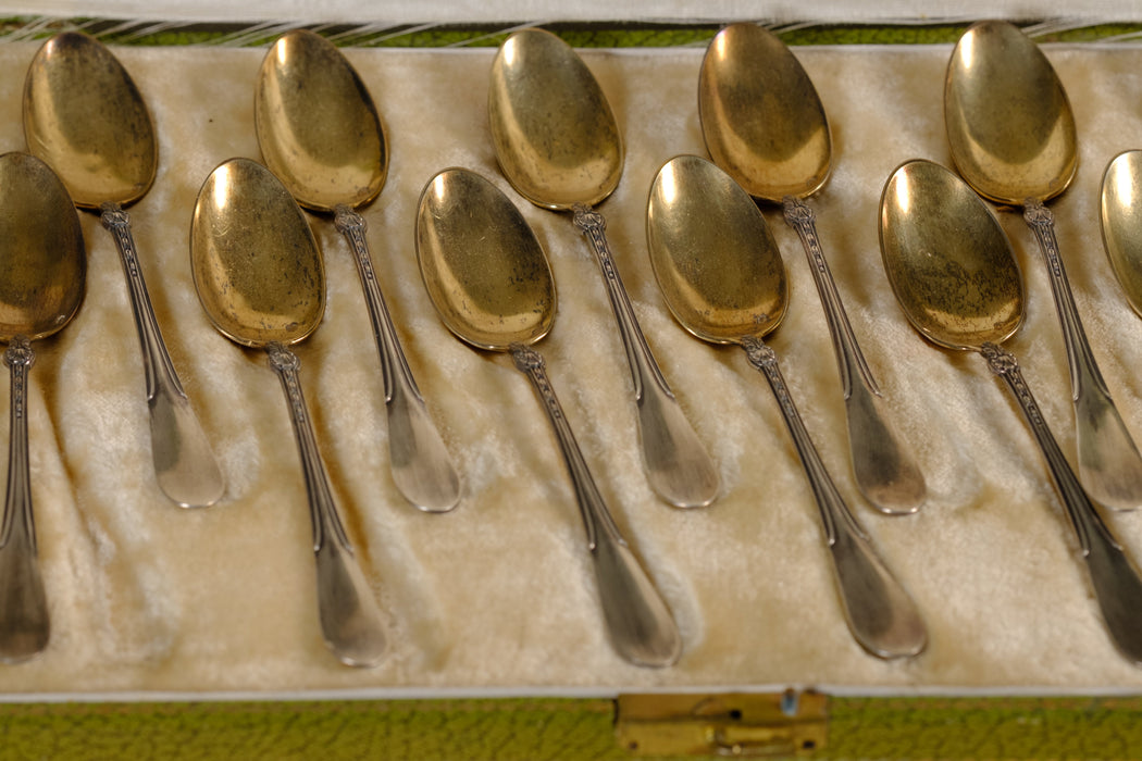 Set of 12 Vermeil Coffee Spoons