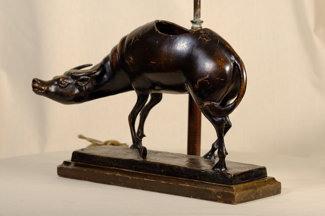 Bronze Buffalo Lamp