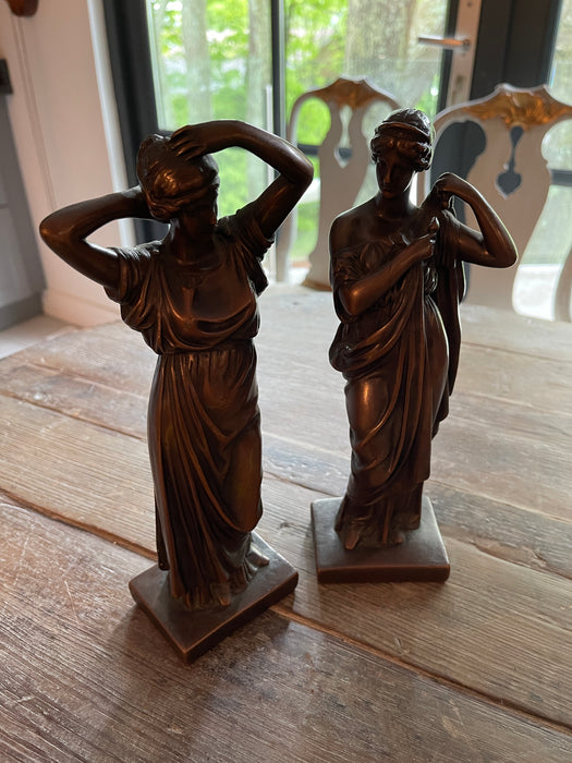 Antique Greek maiden statuettes. 